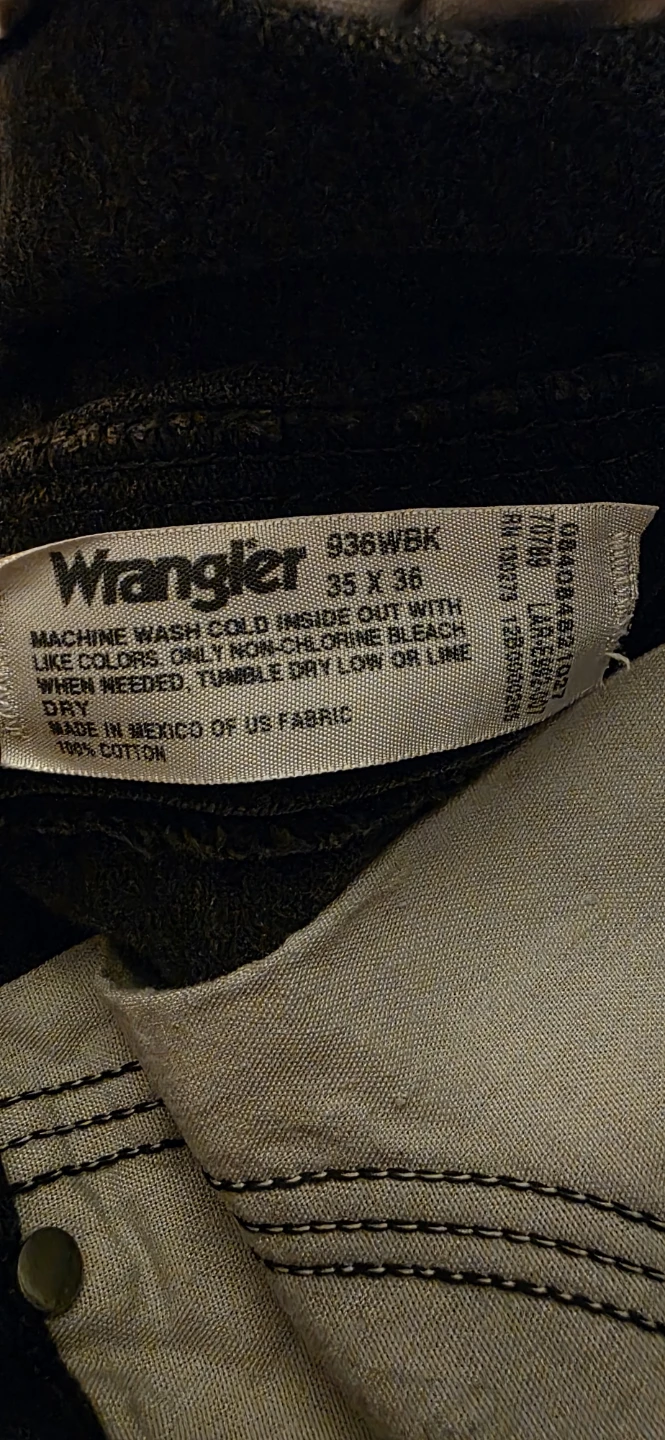 Wrangler 936WBK Jeans Size 35x36 Black - photo 2