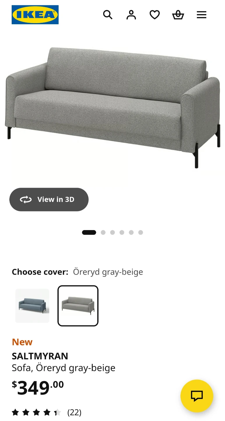 IKEA SALTMYRAN Sofa only $100