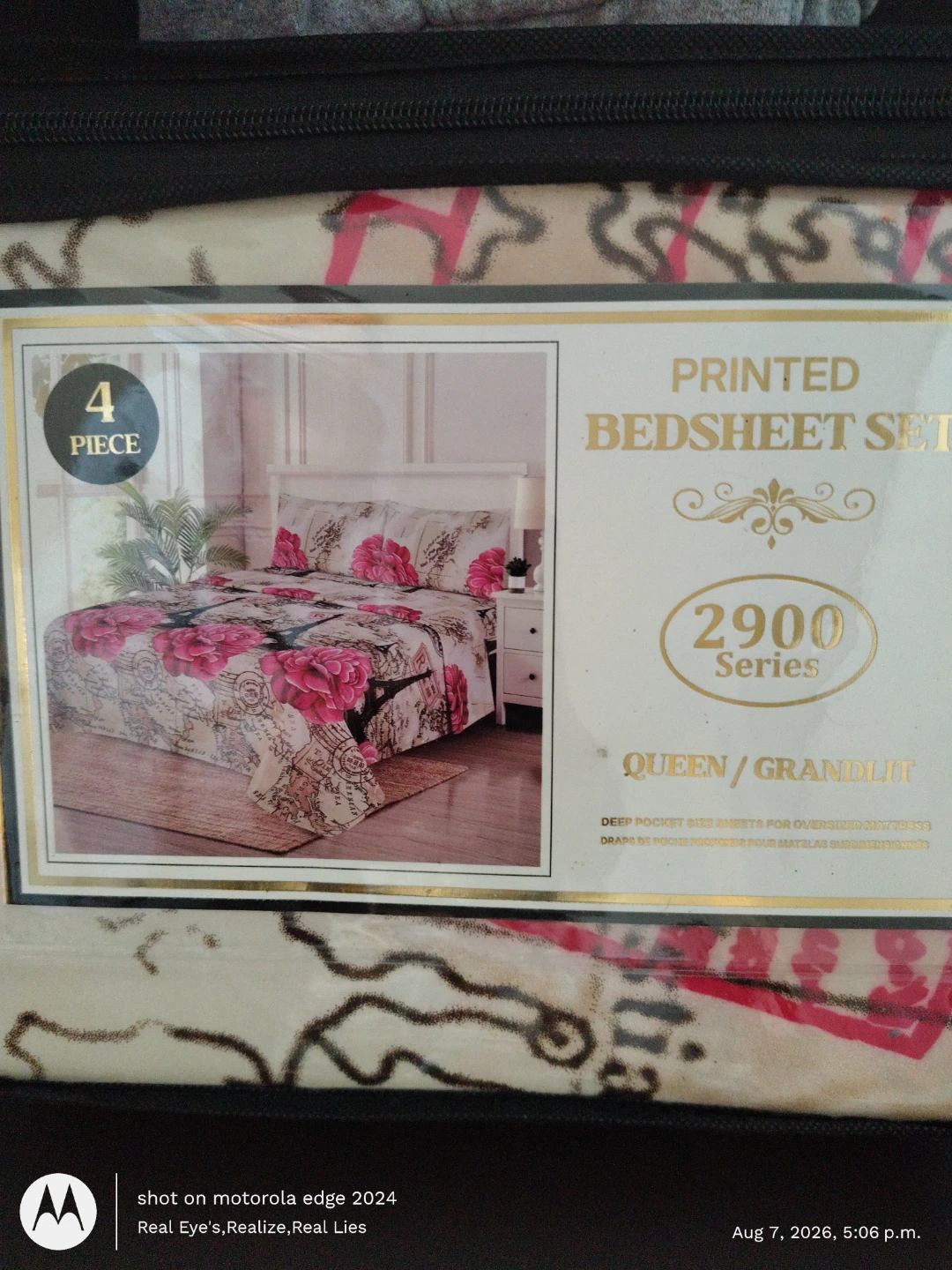 4 Piece Printed Bedsheet Set Queen