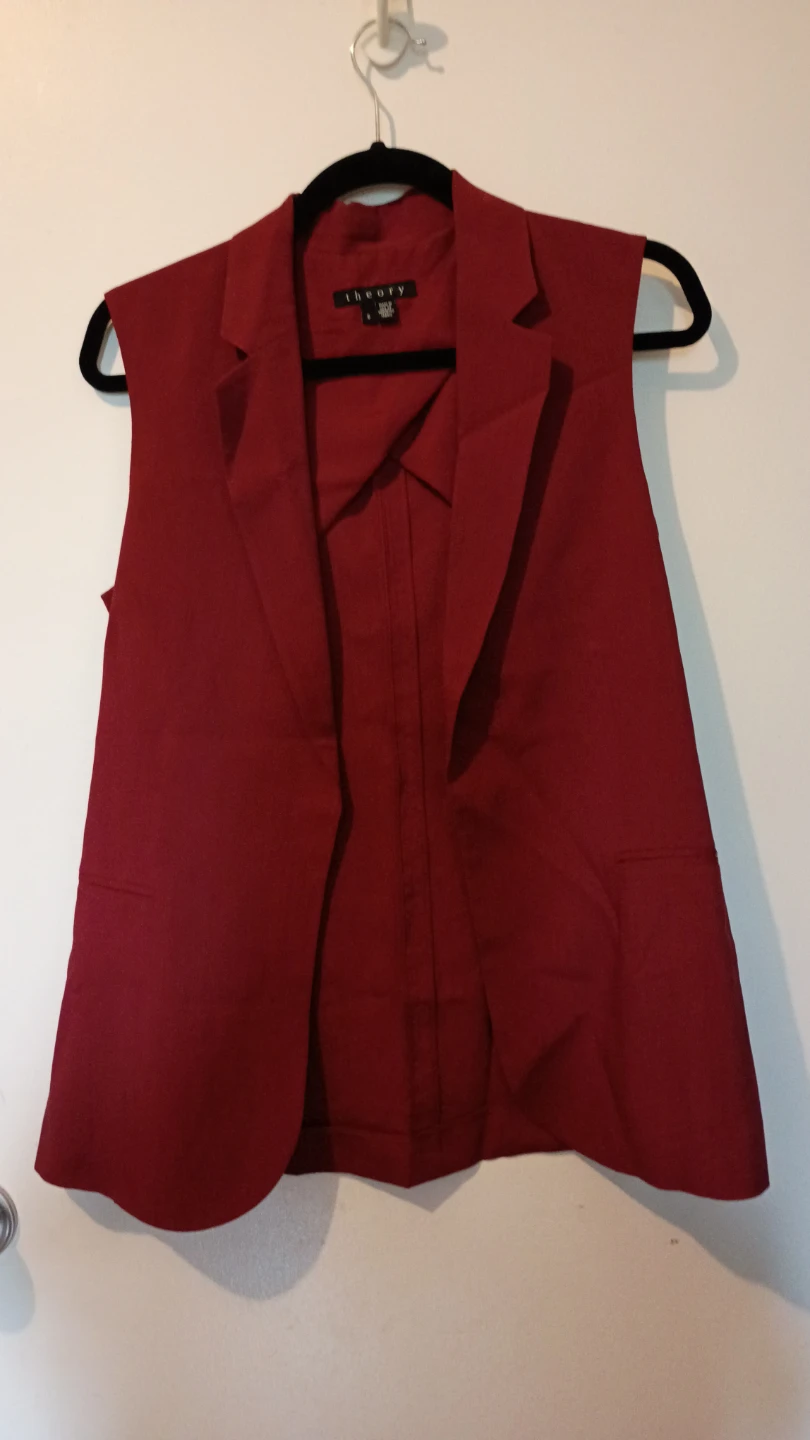 Theory Sleeveless Blazer Vest Red Size S