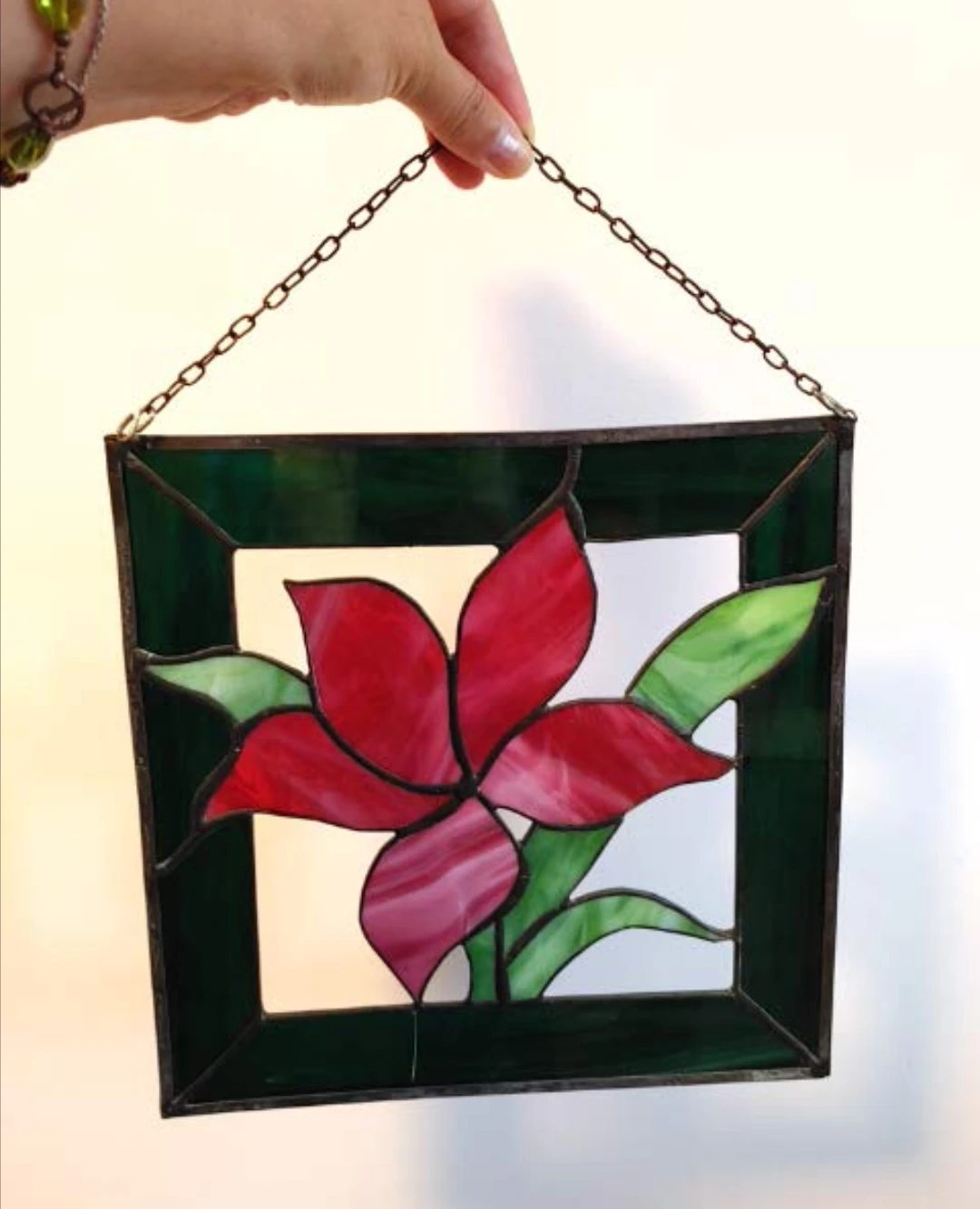 Stained Glass Flower Suncatcher