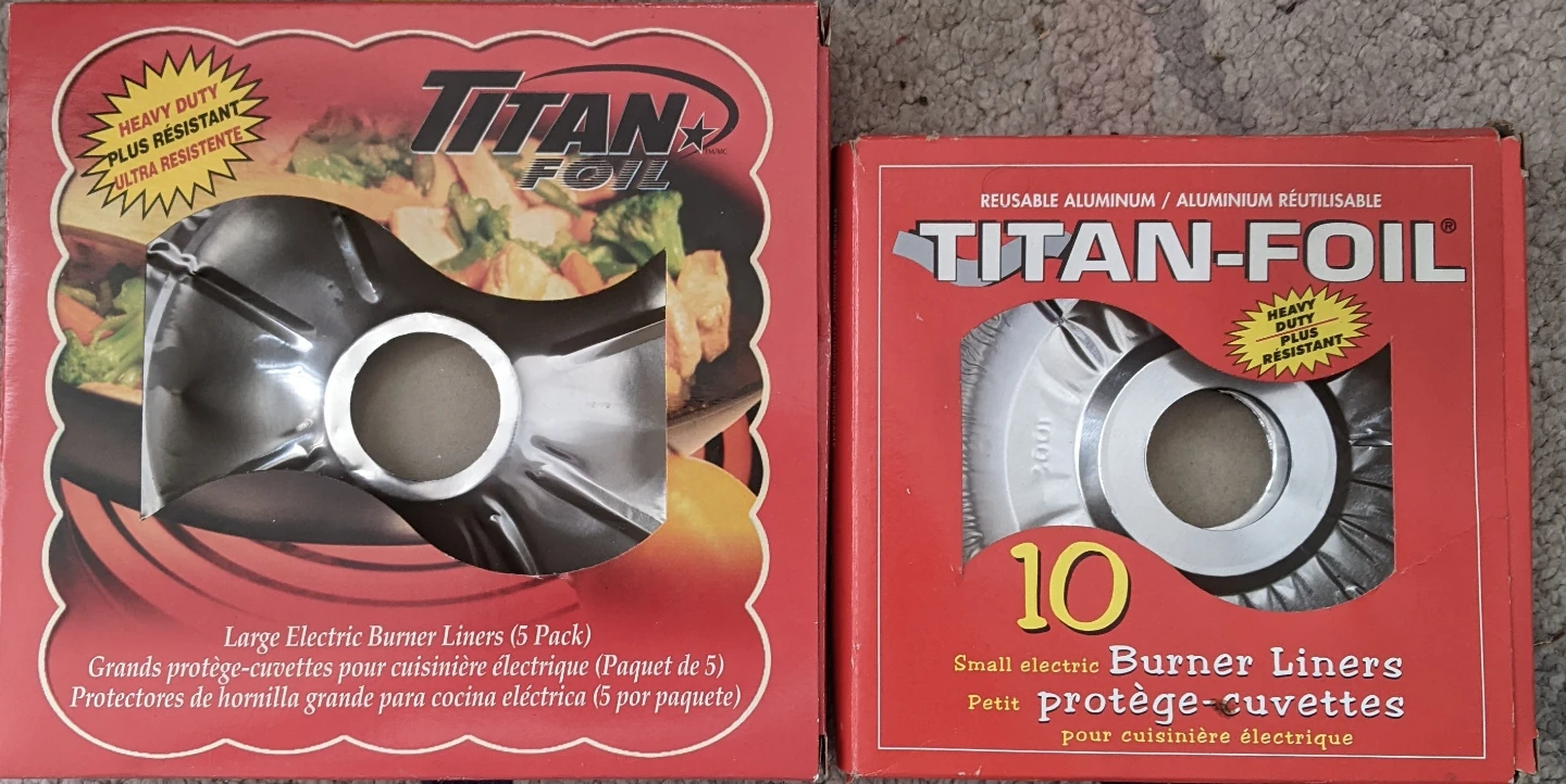 Titan Foil Electric Burner Liners - Large & Small