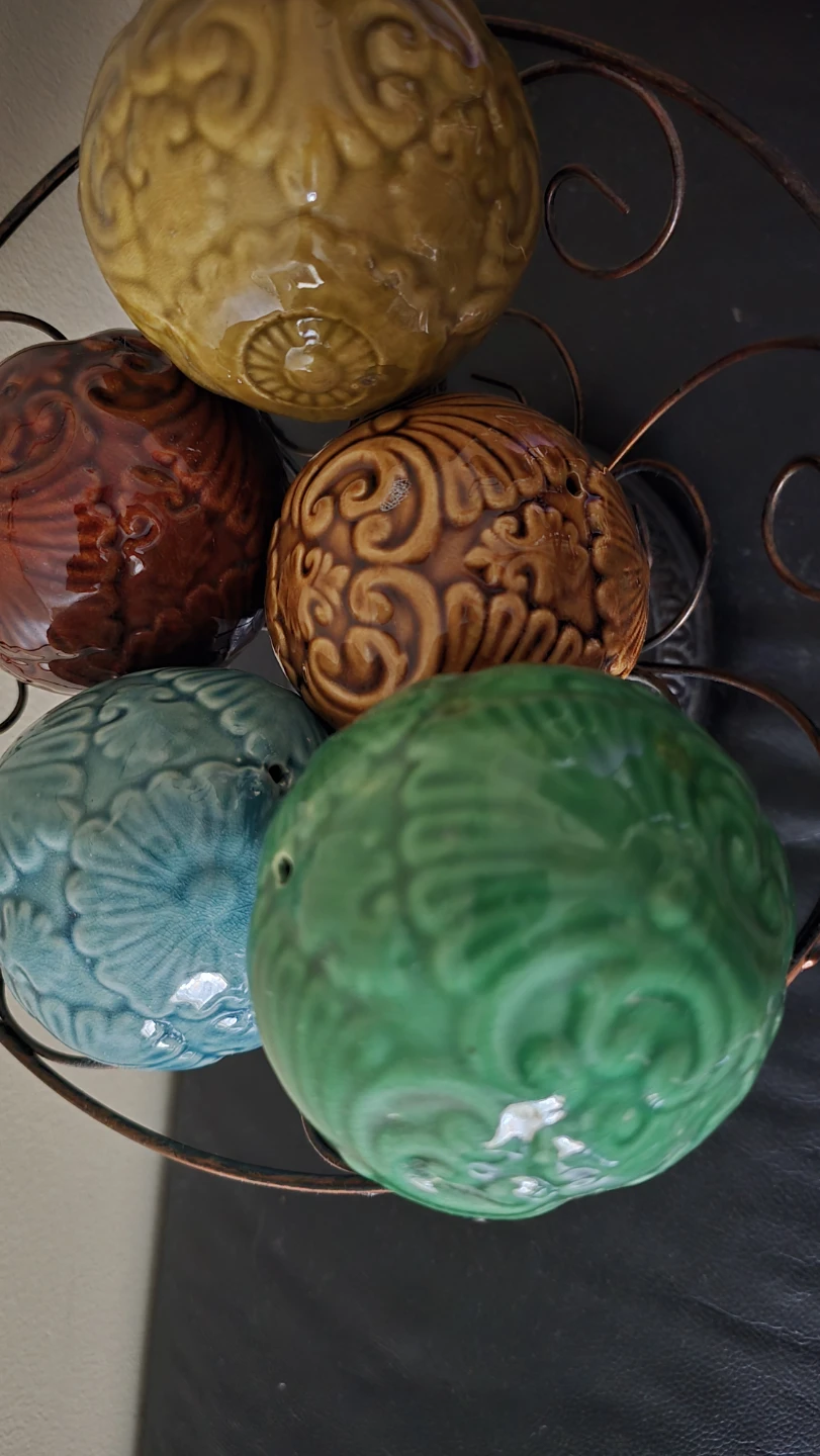 Ceramic Decorative Orbs in Metal Stand - photo 4