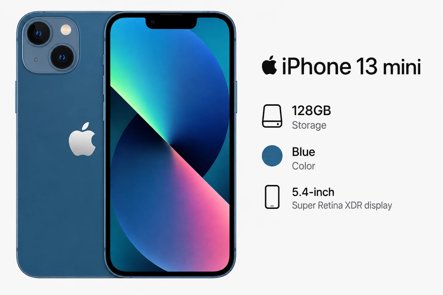 iPhone 13 mini 128GB Blue 💙 $250 - Case + Protectors