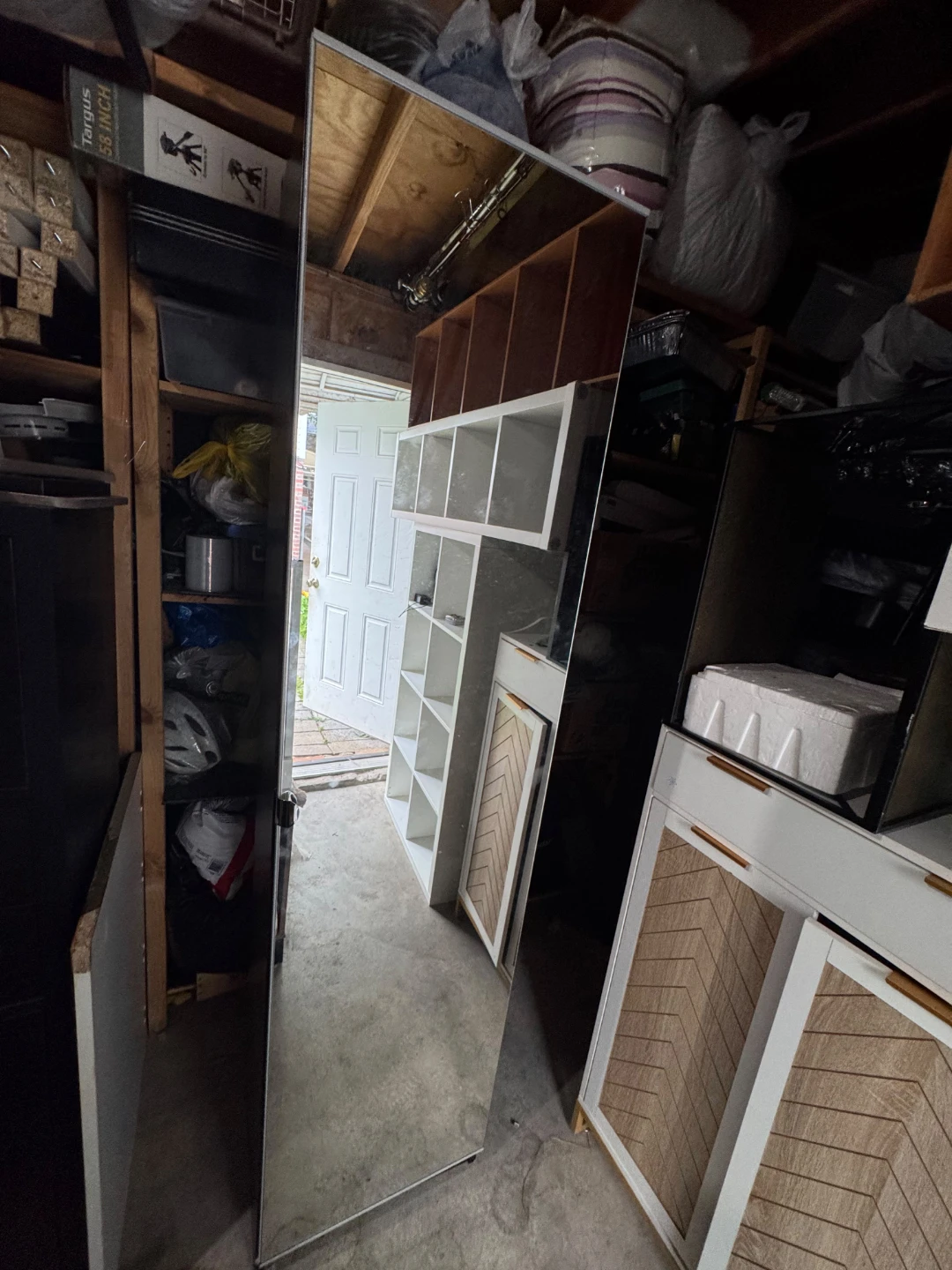 Tall Narrow Storage Cabinet with glass Door - photo 5