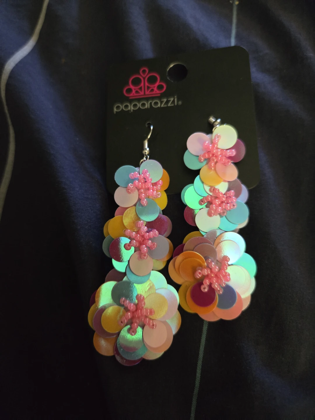 Paparazzi Multicolour Sequin Flower Earrings