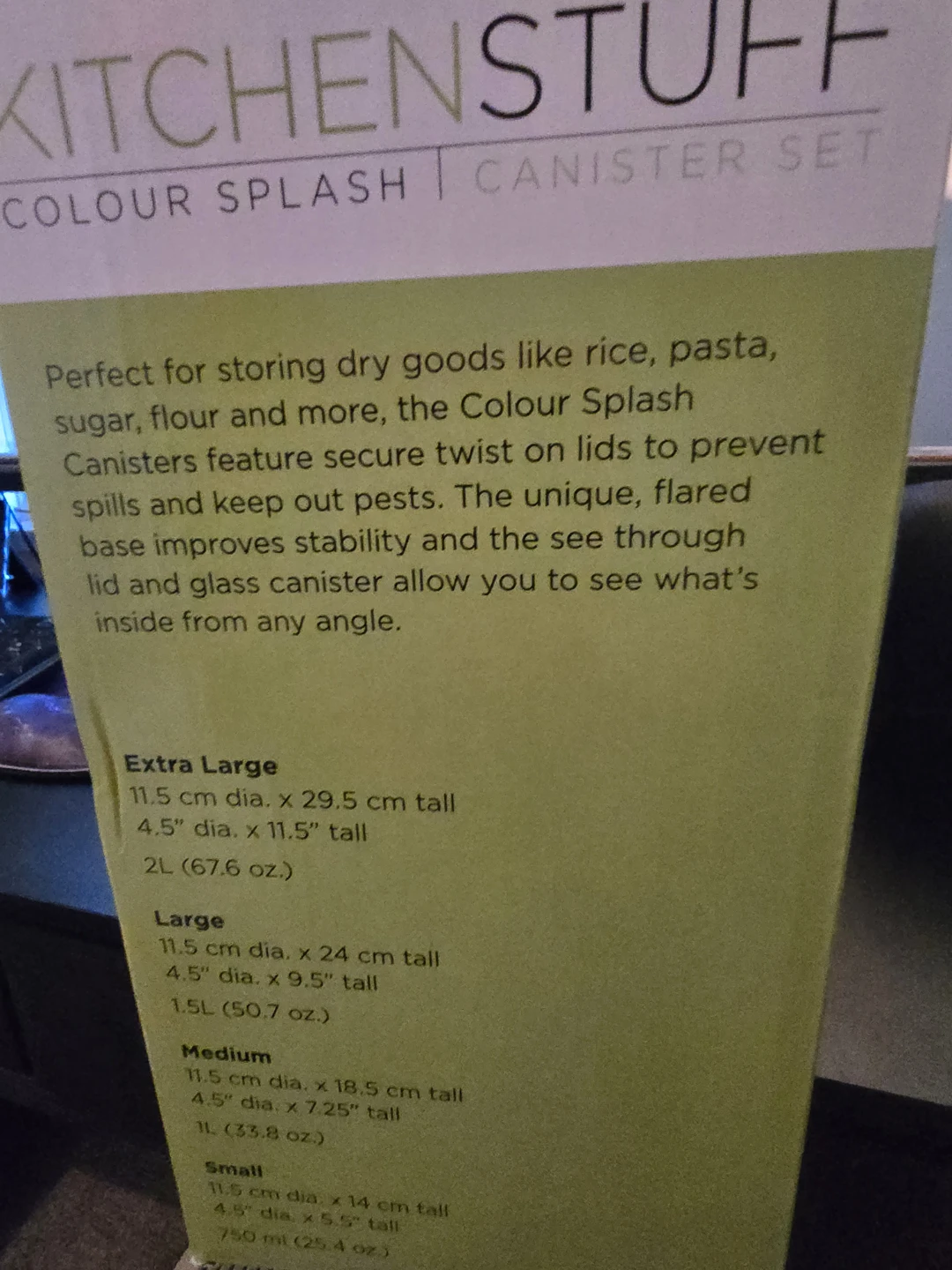 KitchenStuff Colour Splash Canister Set - 4 Pieces - photo 3