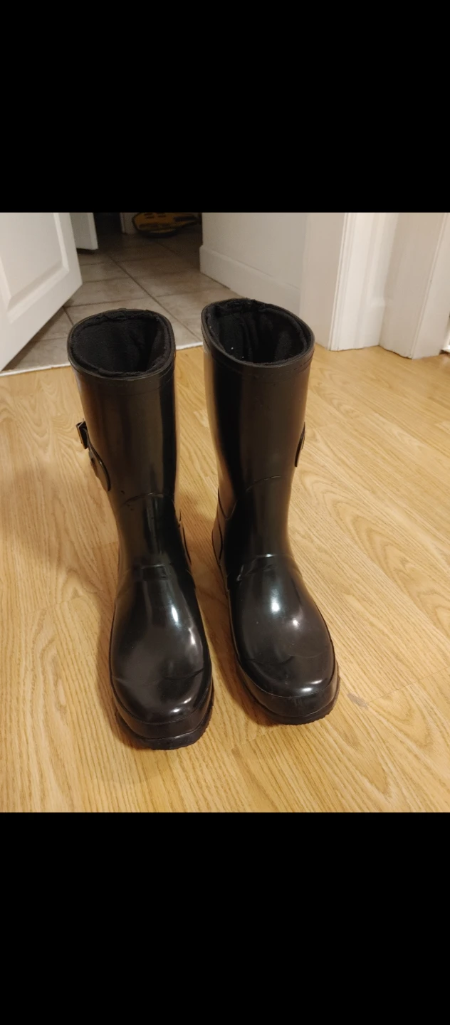 Wind River Black Rubber Boots with Fleece Liners size 9 - photo 3
