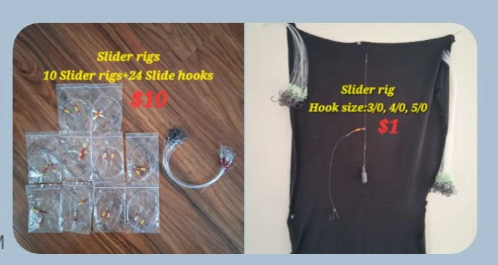 10 Slider Rigs + 24 Slide Hooks Fishing Set - photo 3