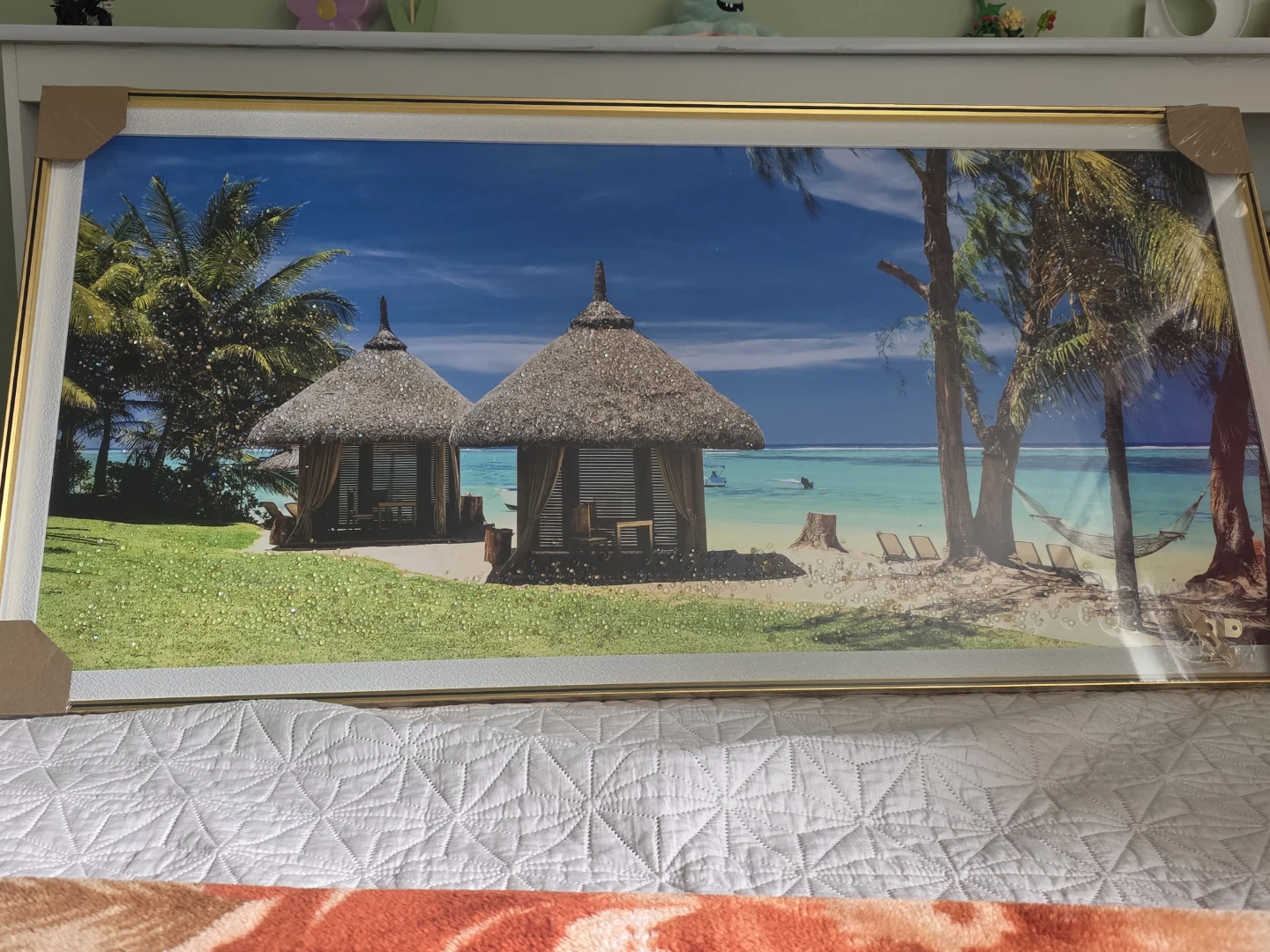 Framed Tropical Beach Hut Wall Art
