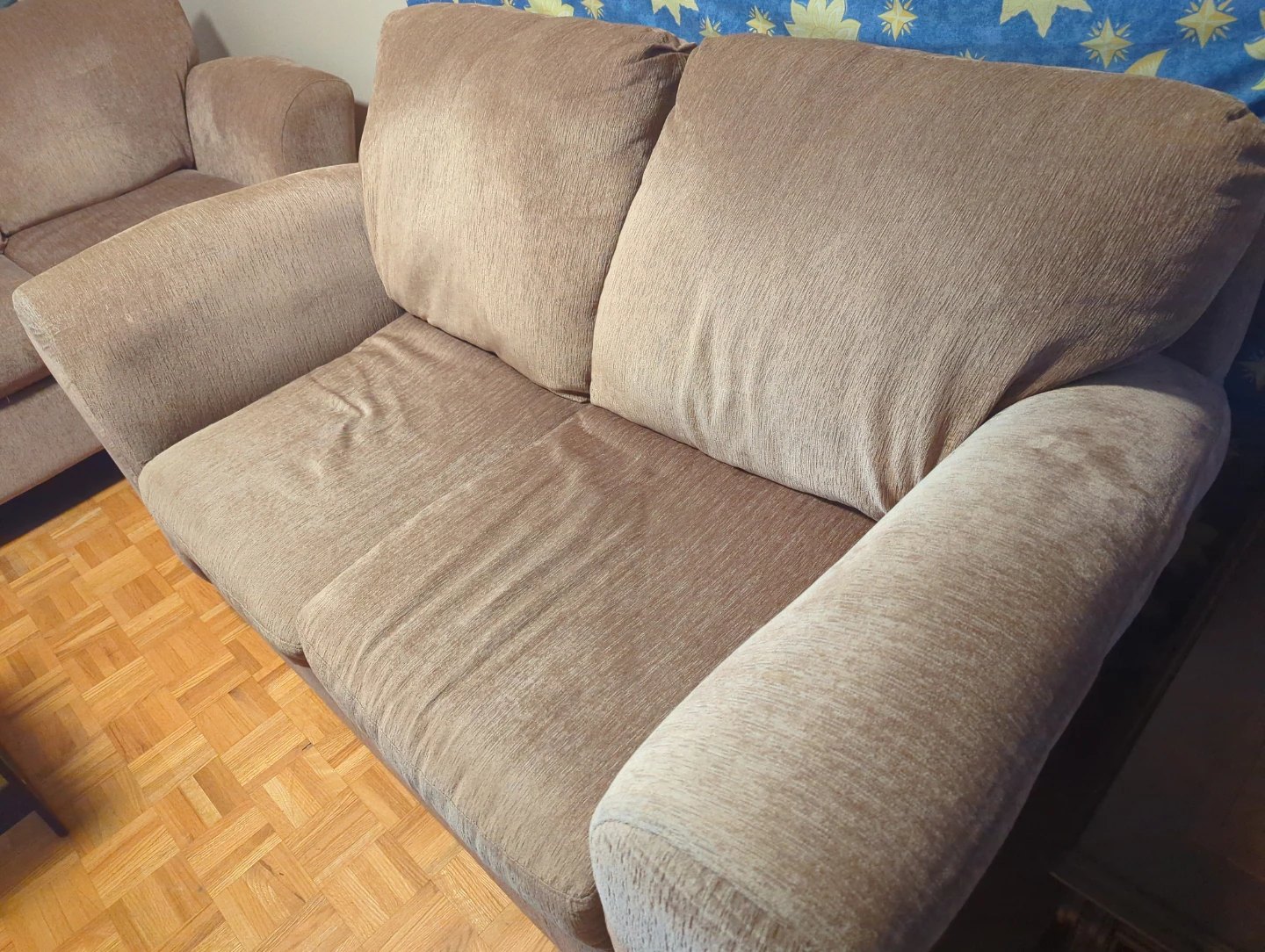 3-Seater Sofa - 2 Seater Sofa Beige Fabric - photo 2