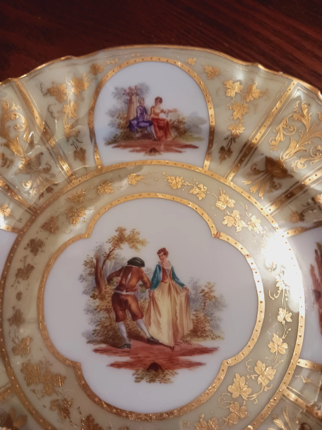 22K Gold Dresden German Fine Porcelain Plate - photo 4