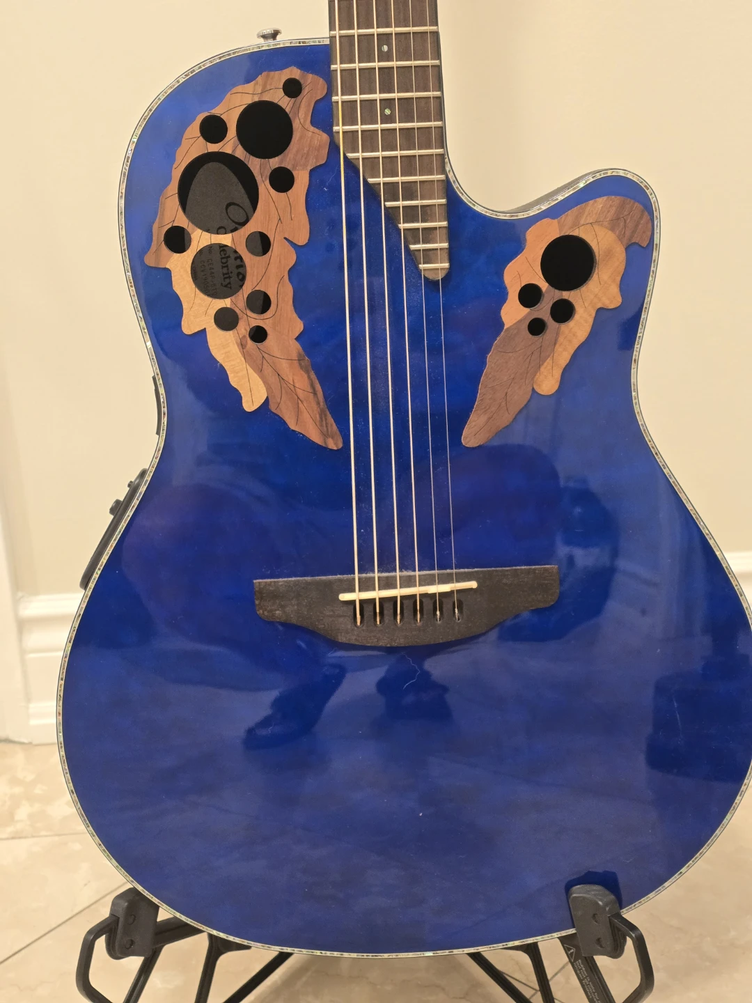 Ovation Acoustic Electric Guitar - Blue - photo 2