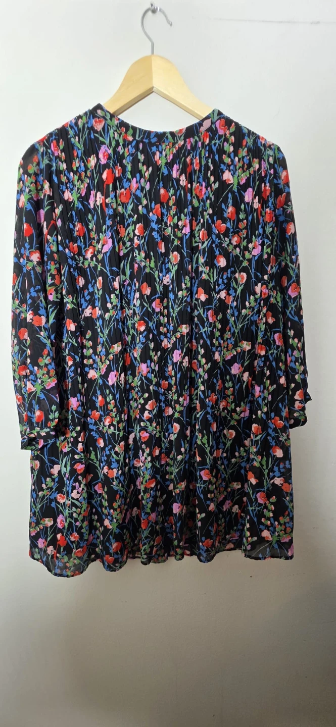 ZARA Black Floral Pleated Blouse - photo 2