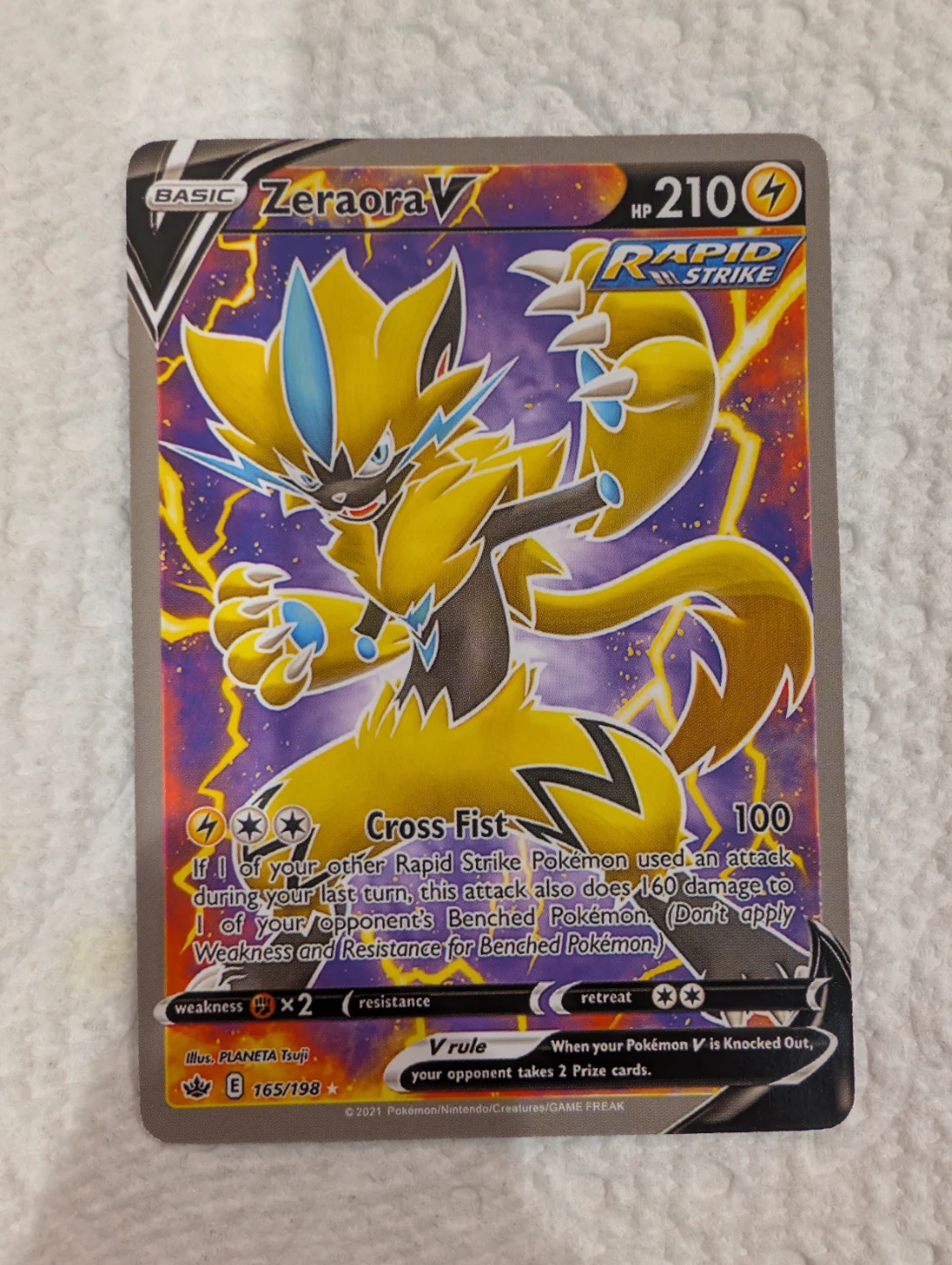 Zeraora V ( Full Art ) SWSH06 :  Chilling Reign  Trading Card - photo 4