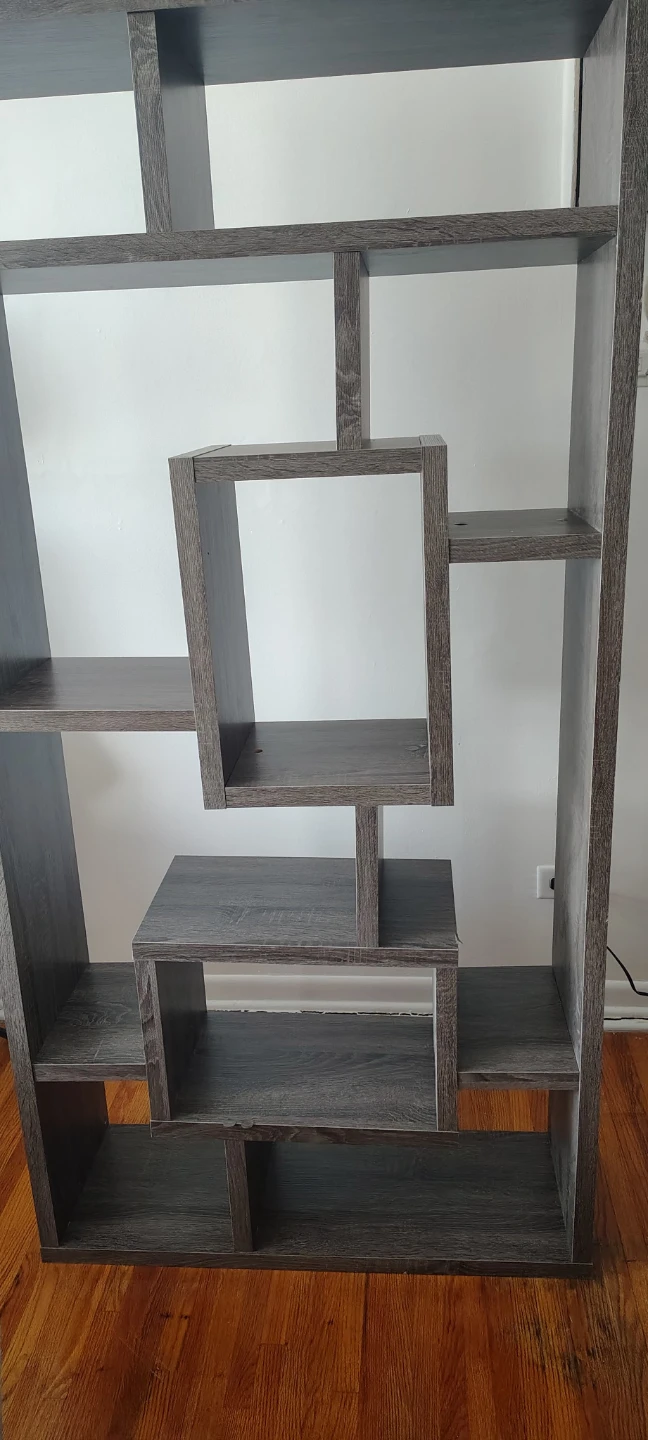 ​Librero Moderno Asimétrico / Estantería Organizadora Gris