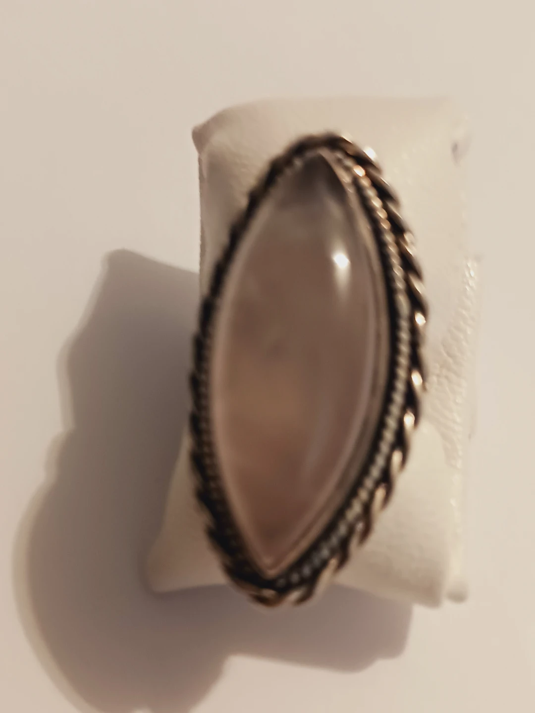 Sterling Silver 925 Marquise Cut Rose Quartz Ring.6. - photo 3