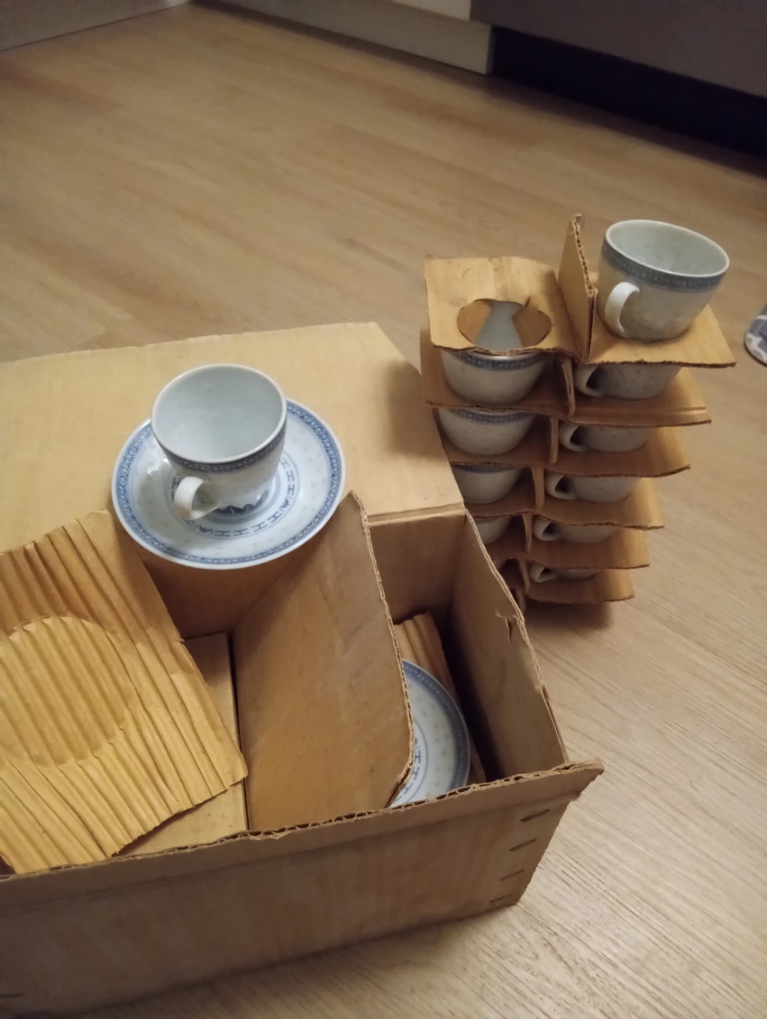Tea Cups and Saucers Set $30, moving sales