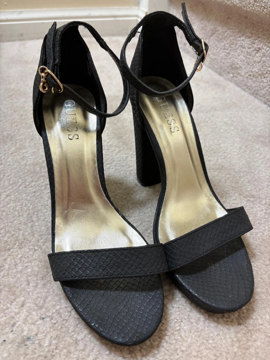 Black Guess Heeled Sandals