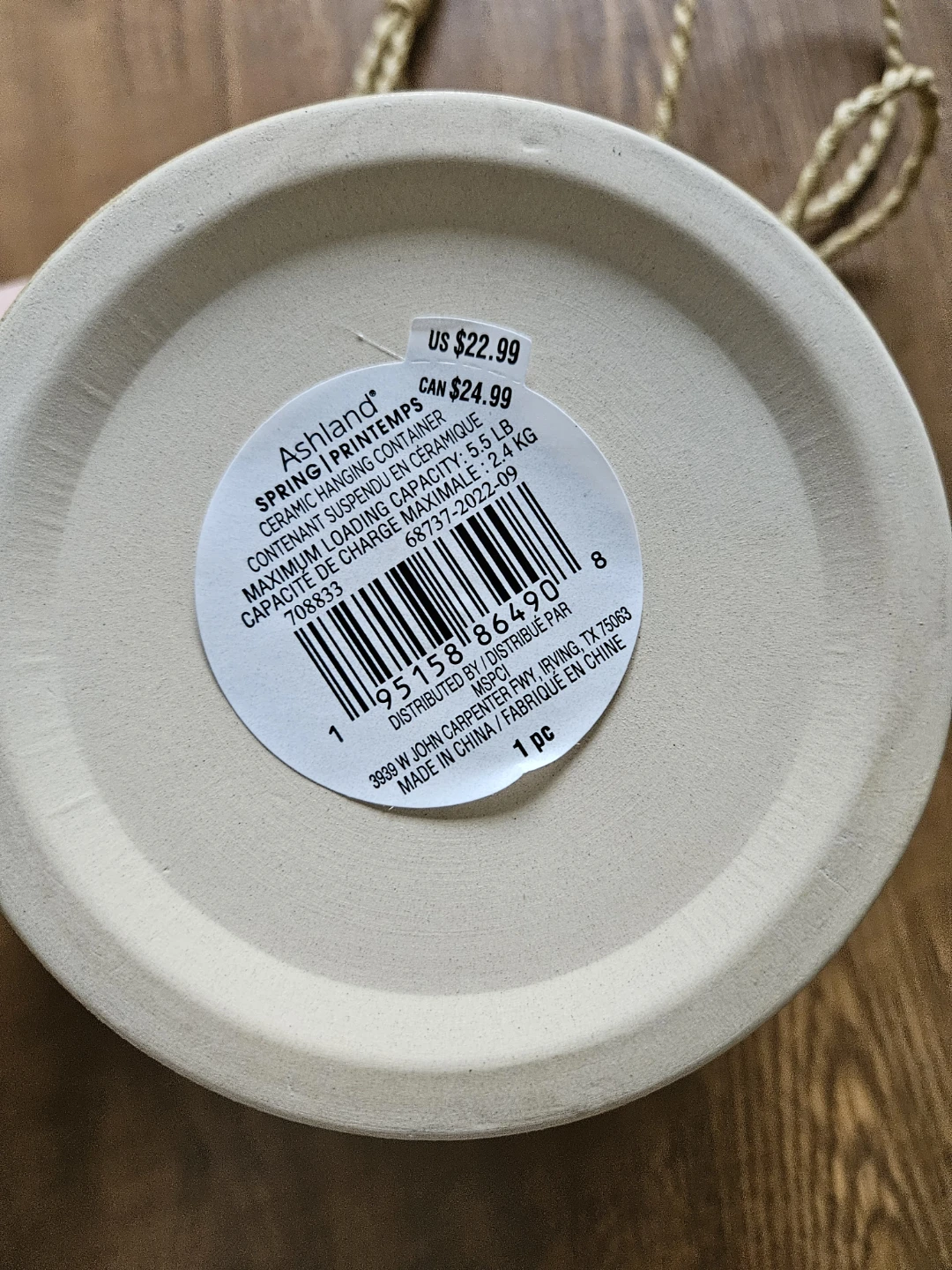 NEW Ashland Ceramic Hanging Planter Pots Set of 2 - photo 4