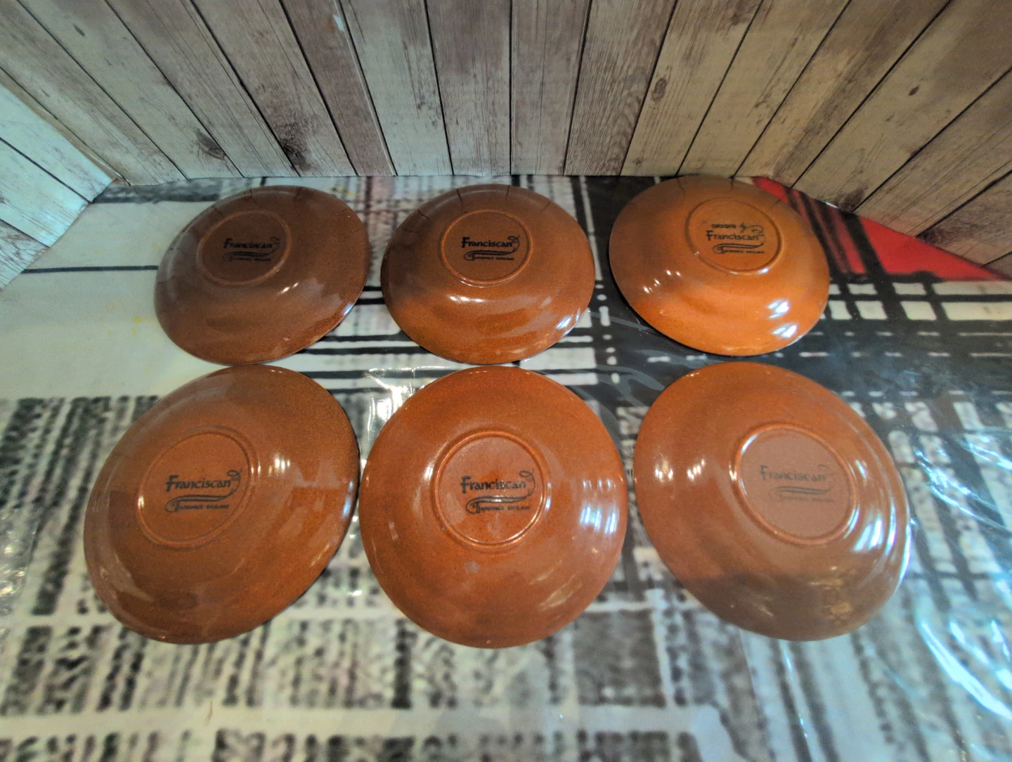 Vintage Franciscan Earth-Tone Stoneware Saucers (Set of 6) - photo 2