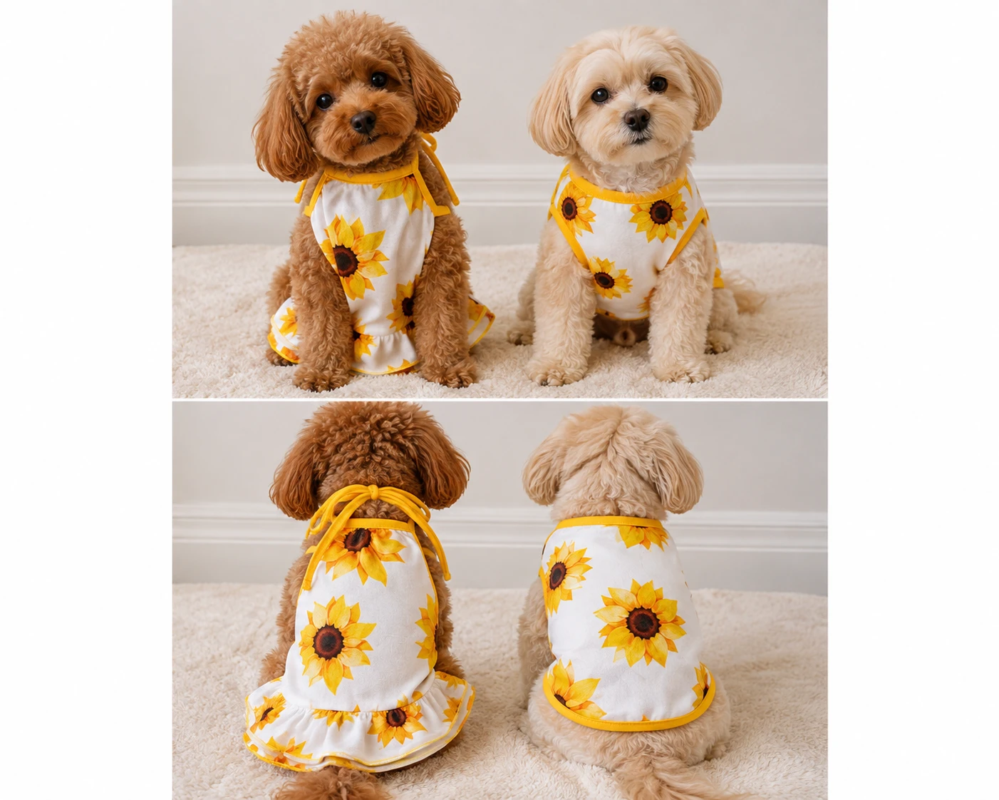 Dog Dress - Sunflower Print