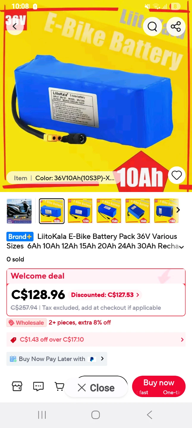 36V  E-Bike Battery Pack