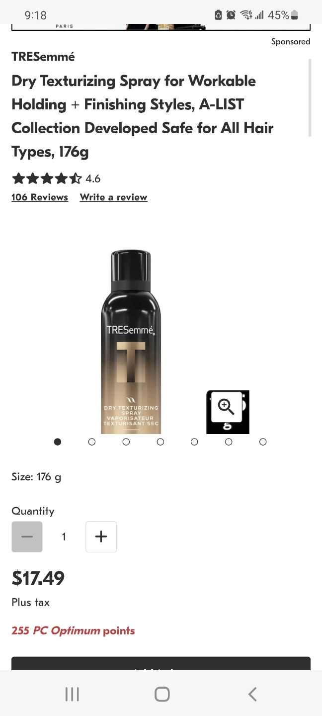 TRESemmé Dry Texturizing Spray 176g