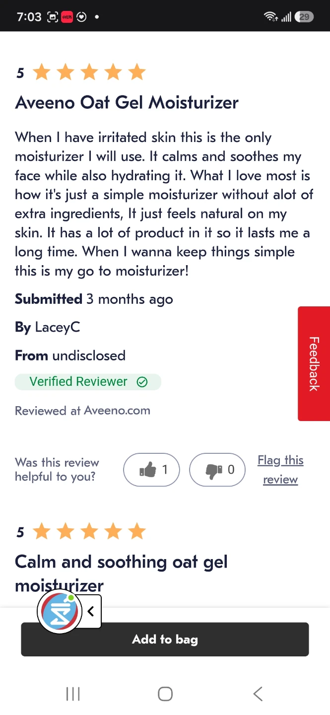 Aveeno Calm + Restore Oat Gel Moisturizer for Sensitive Skin - photo 5