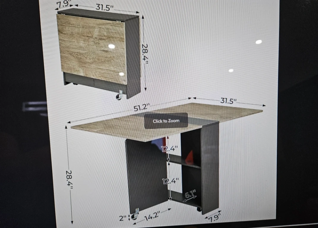 Foldable drop leaf dining table - photo 3