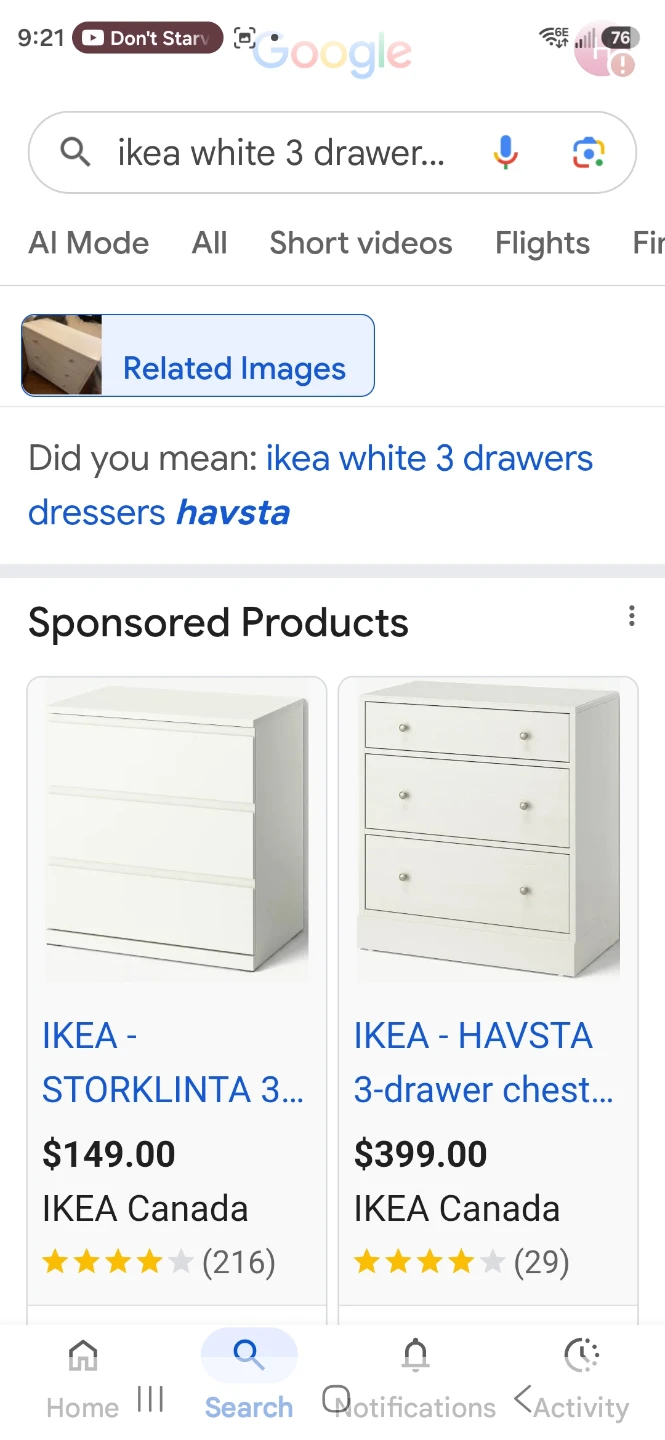 IKEA 3-Drawer Dresser - photo 2