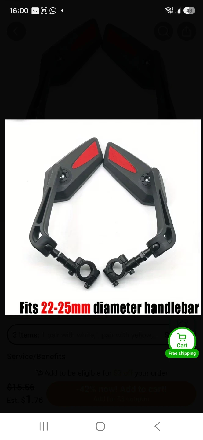Bicycle mirrors rearview mirrors ebike escooter 1 pair - photo 5