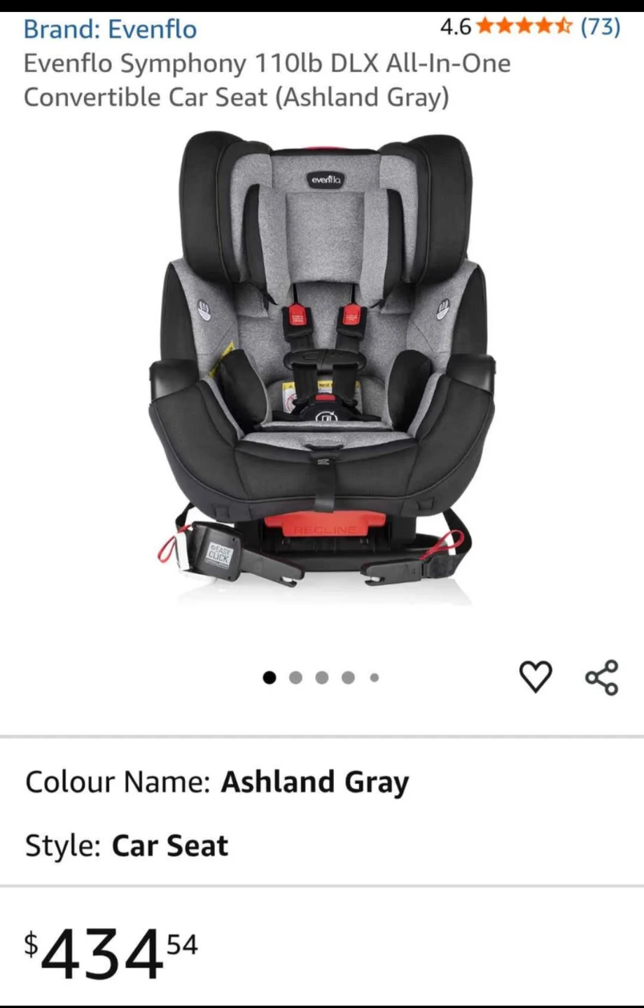 Evenflo Symphony DLX All-In-One Convertible Car Seat
