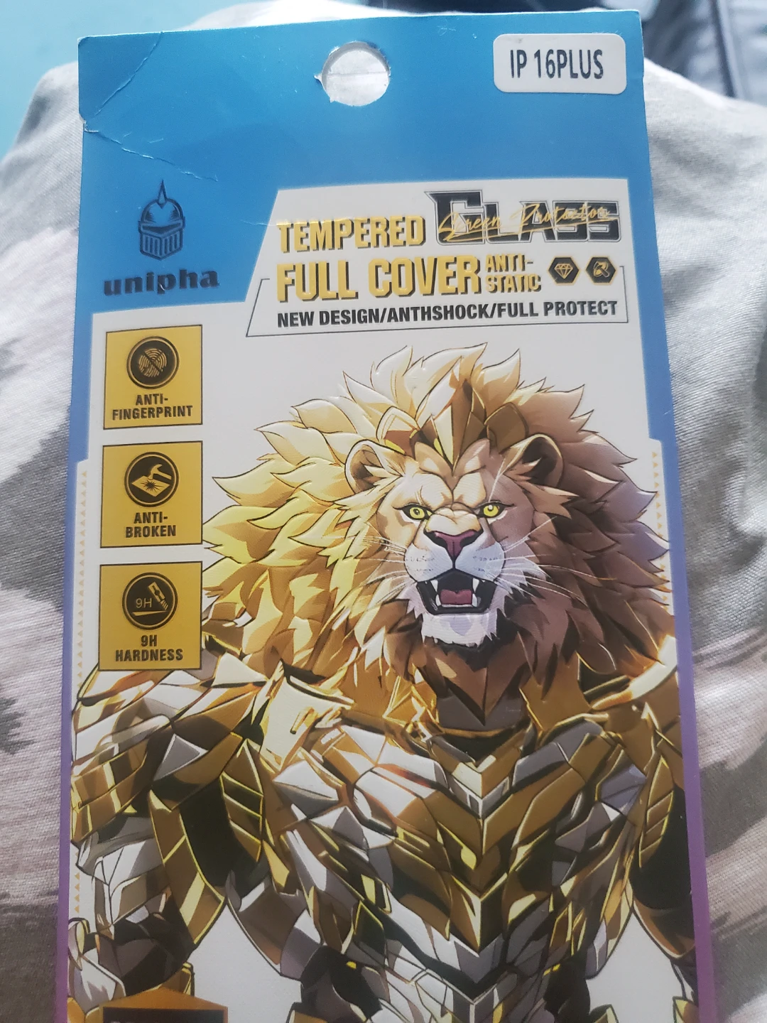 Unipha Tempered Glass Full Cover Screen Protector for IP 16 PLUS