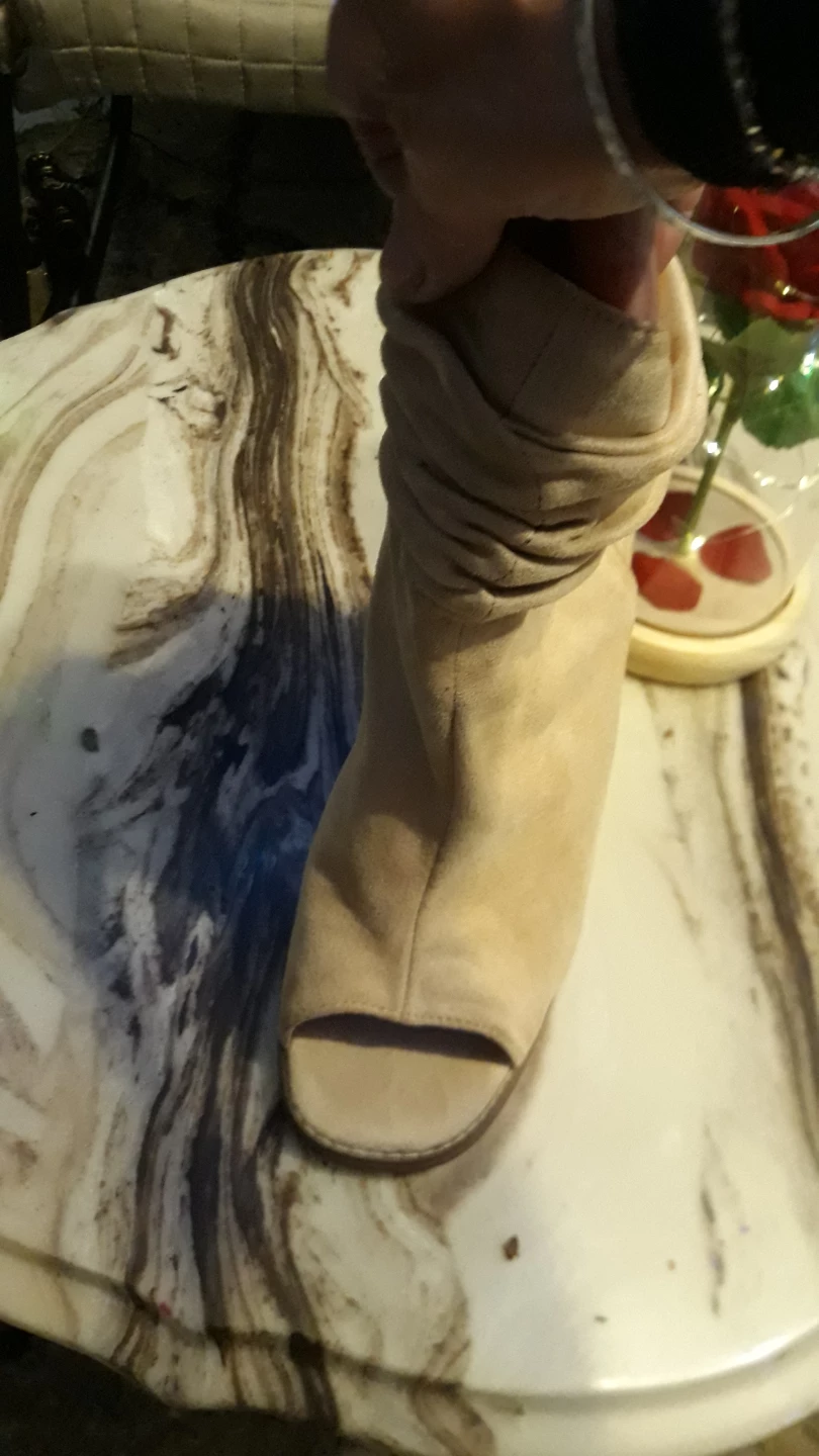 Women's Peep Toe Heeled Booties - photo 2