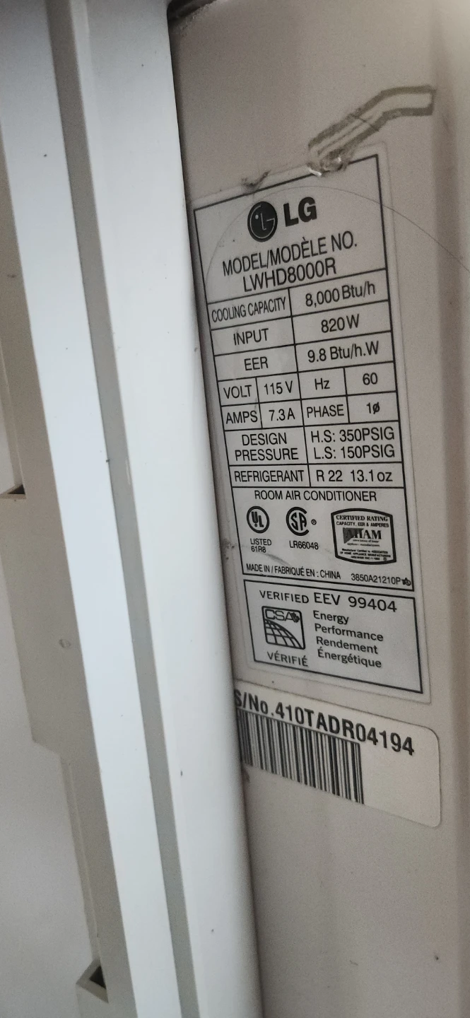 LG Window Air Conditioner  8,000 BTU - photo 3