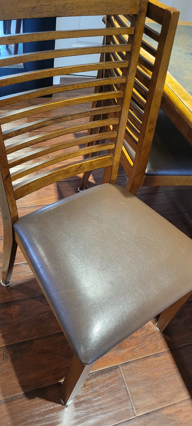 Wooden Dining Table with Slate Top and Upholstered Chairs - photo 3