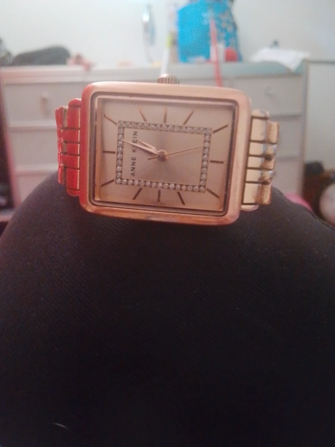 Anne Klein Rose Gold Tone Rectangle Watch