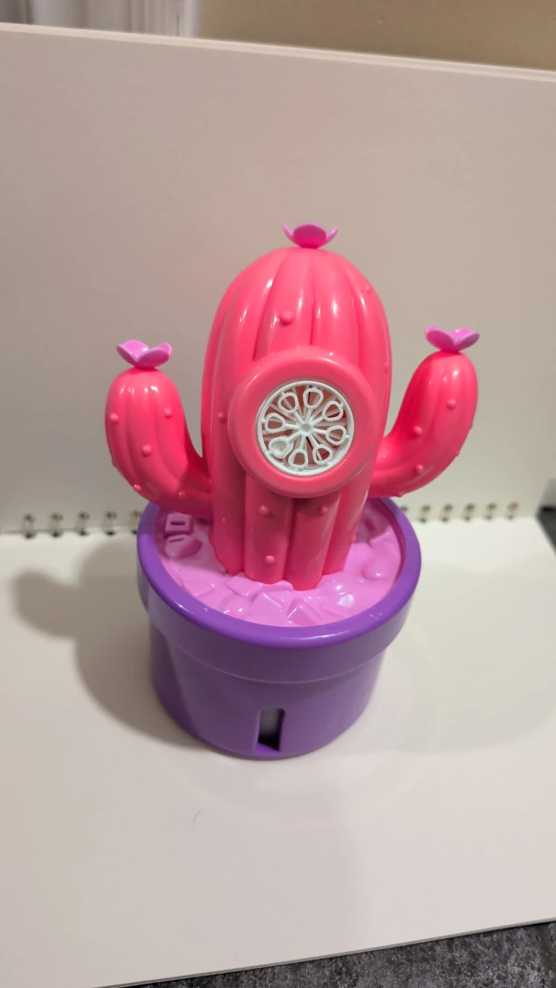 Pink Cactus Bubble Blower Toy