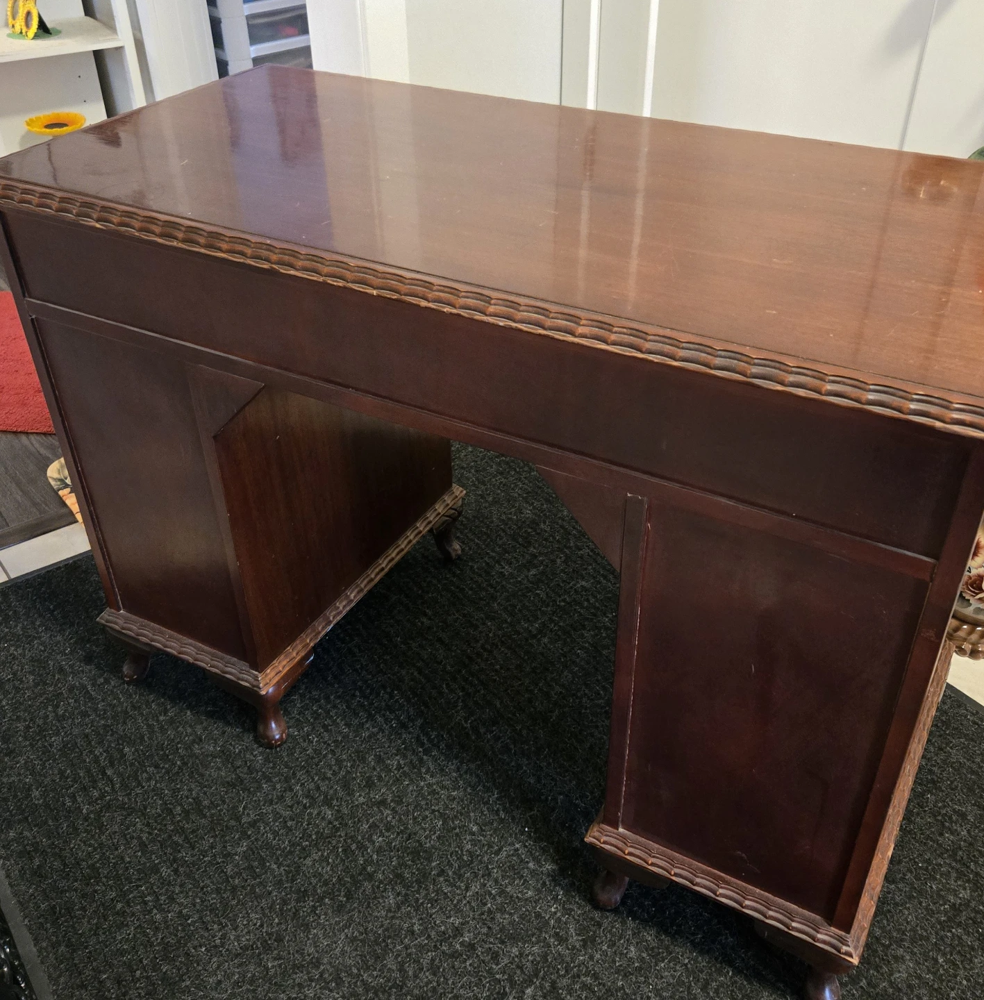 Vintage Wooden Desk with Drawers - photo 5
