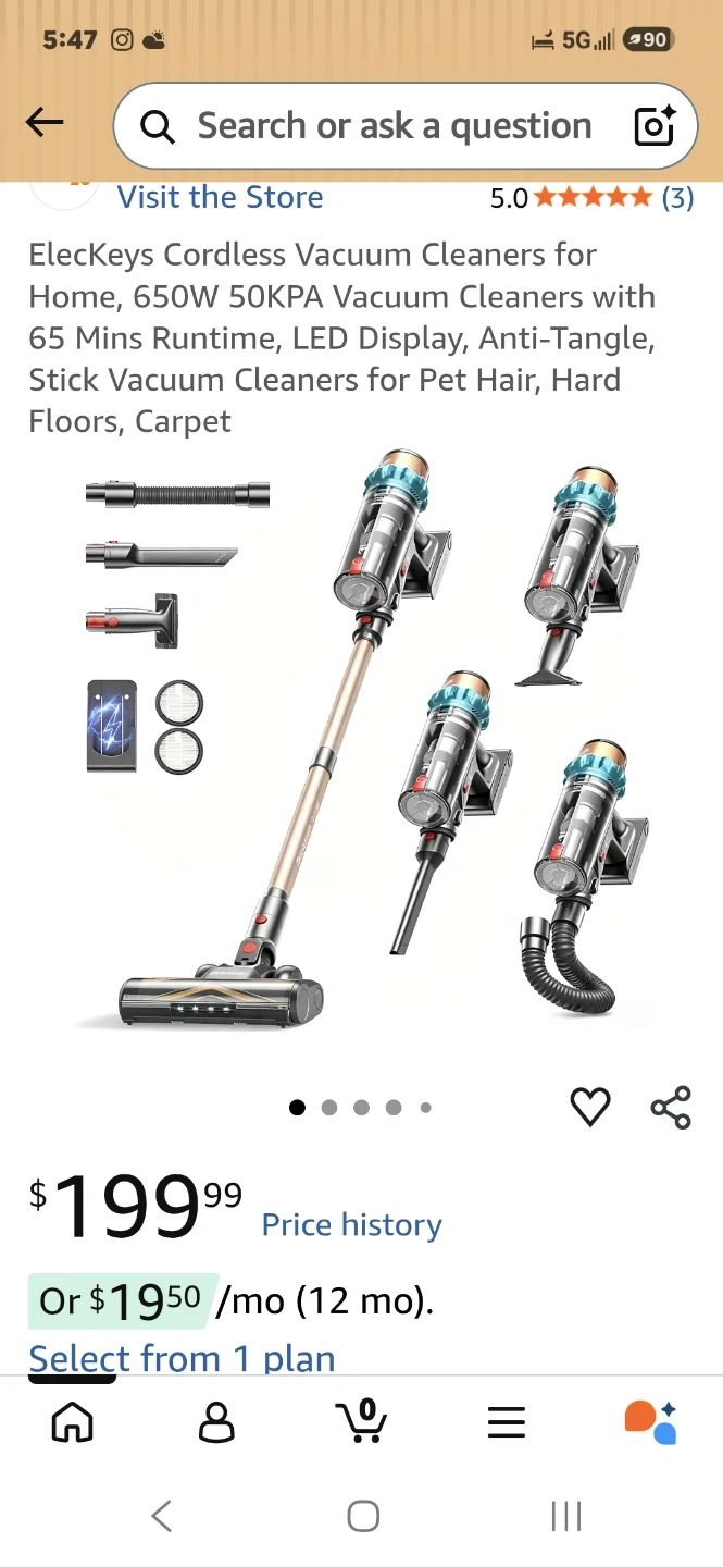 ElecKeys K10 Cordless Stick Vacuum Cleaner