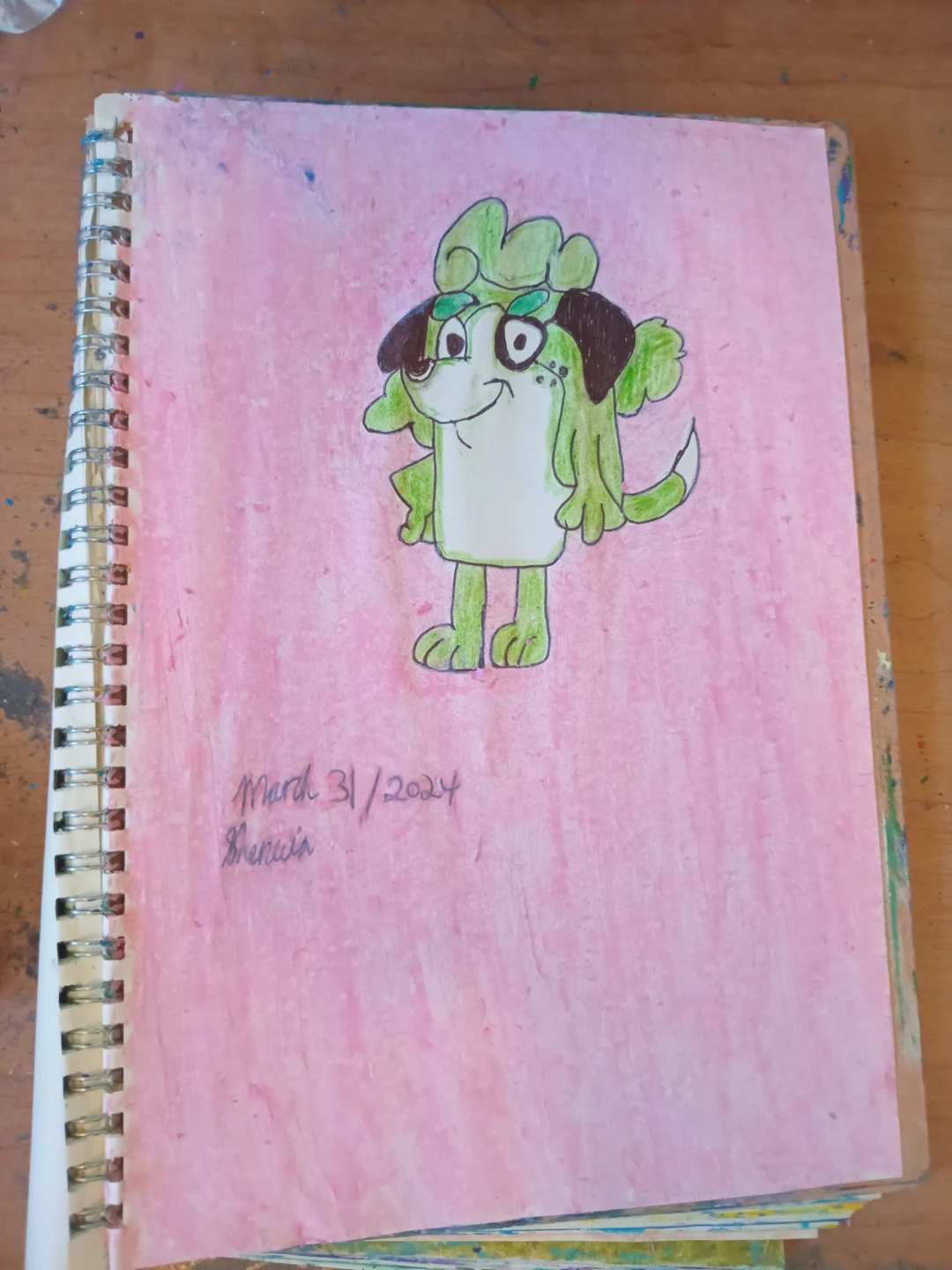GREEN AND WHITE DOG BY CUSTOM ARTIST SHERWIN - photo 5