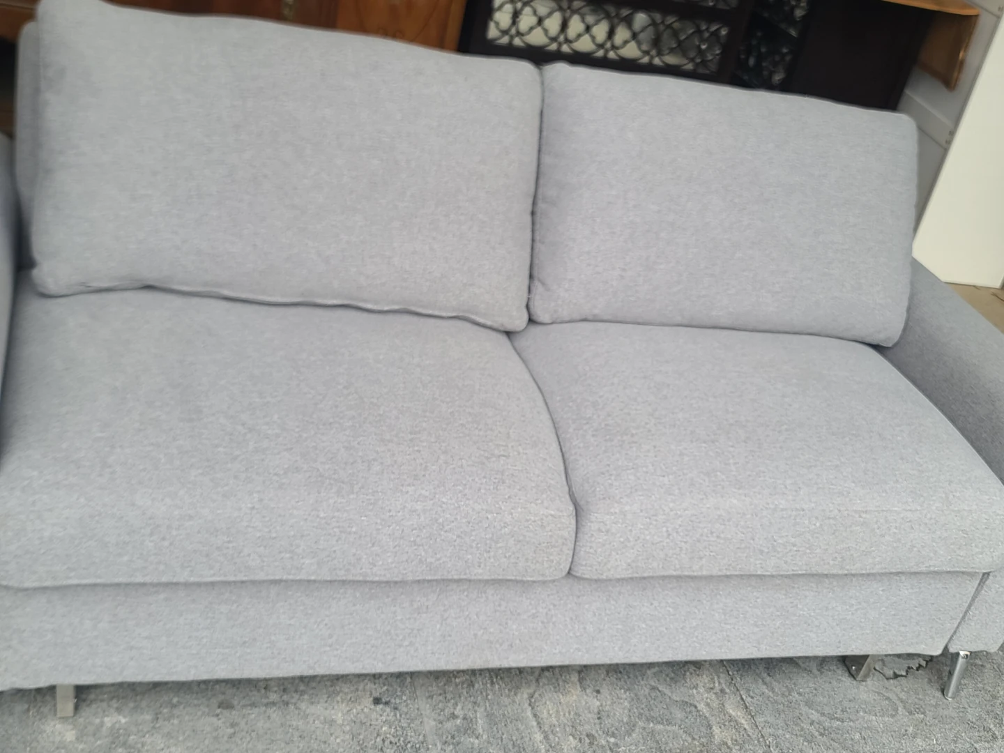 Grey 2-seater pull-out sofa bed - photo 2