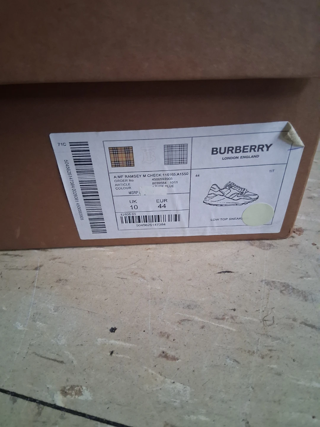 Burberry Ramsey Check Low Top Sneakers UK 10 / EUR 44 - photo 2