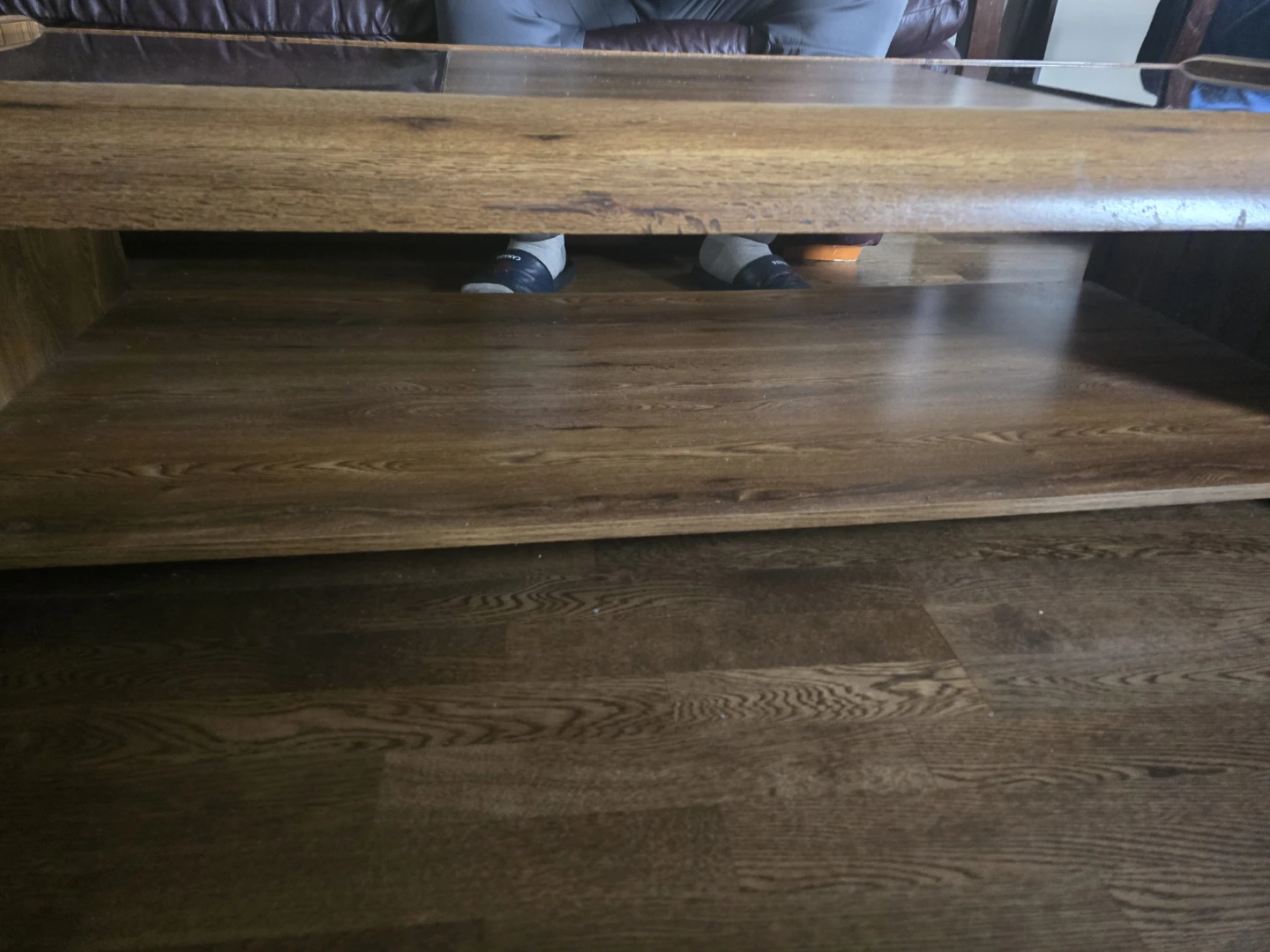 Vintage Wood and Glass Coffee Table