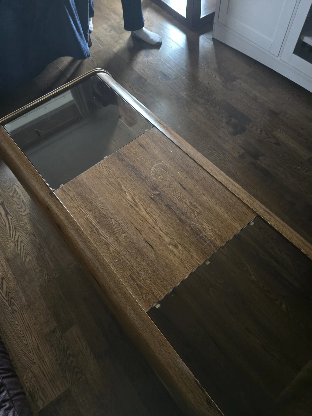 Vintage Wood and Glass Coffee Table - photo 3