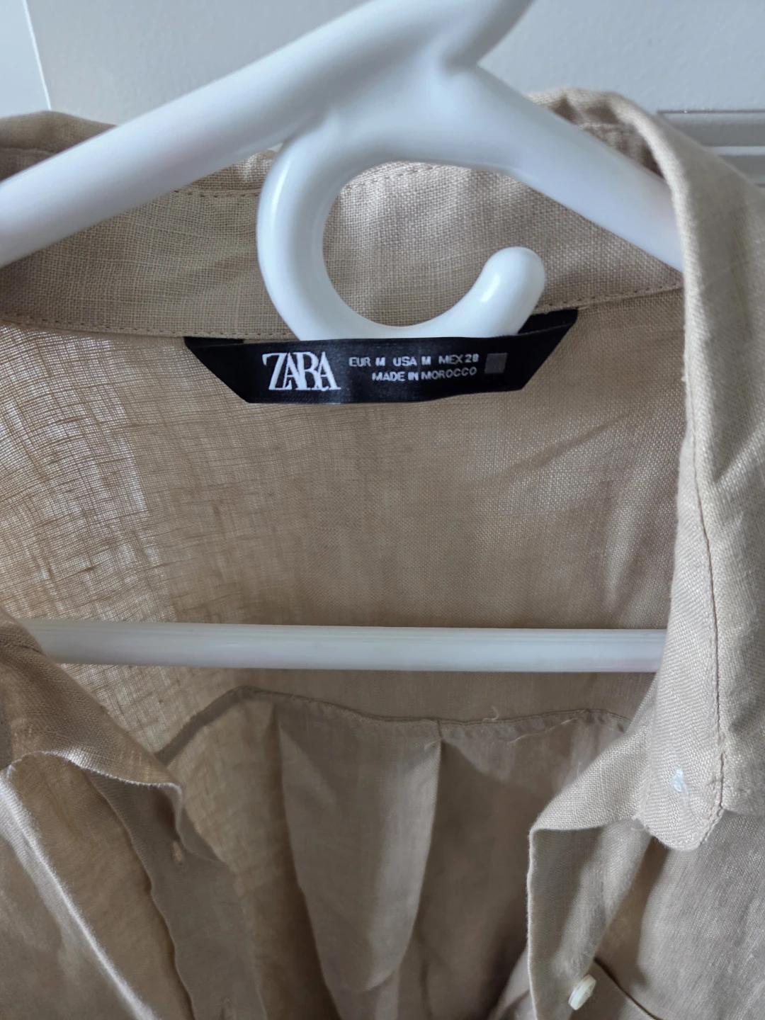 ZARA Beige Linen Blend Shirt - Size M - photo 2