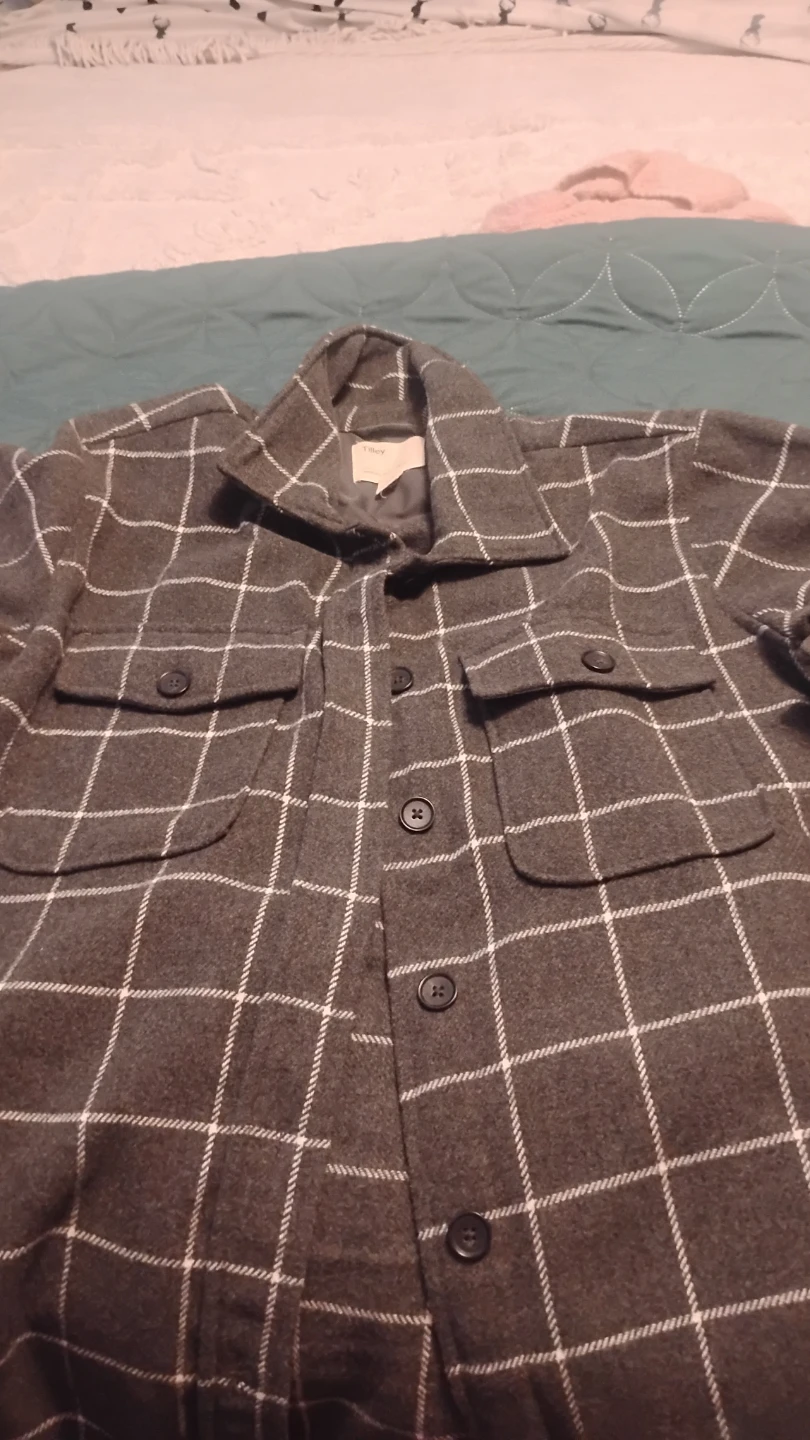 Tilley Grey Plaid wool blend Flannel Shirt Jacket XL/TG - photo 3