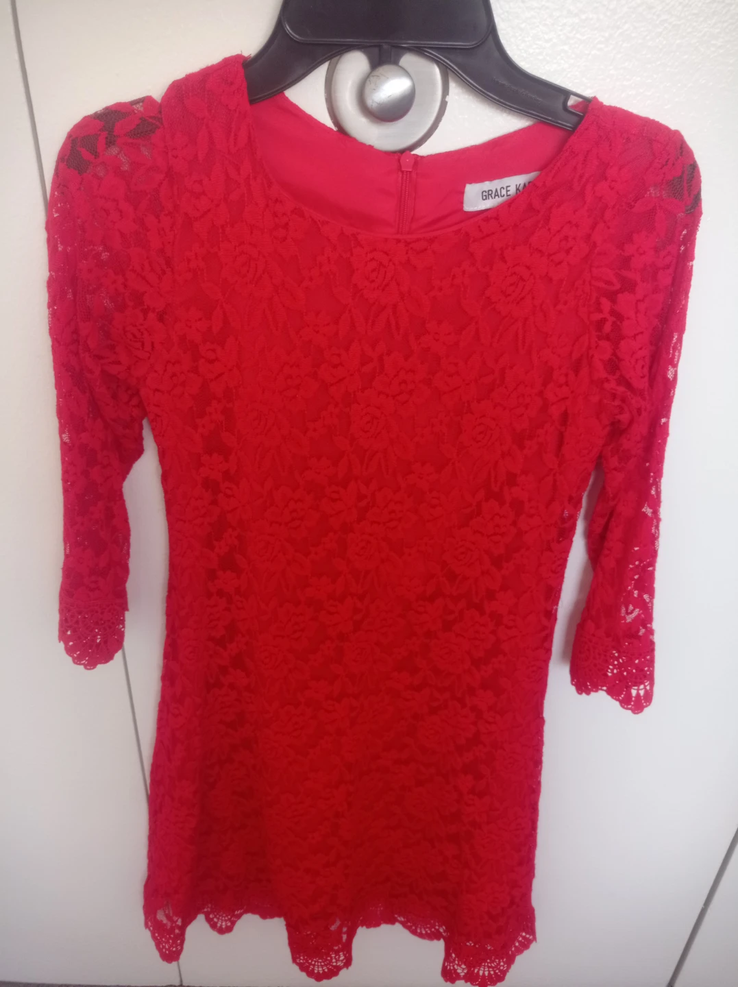 Red Lace Dress - GRACE KARIN