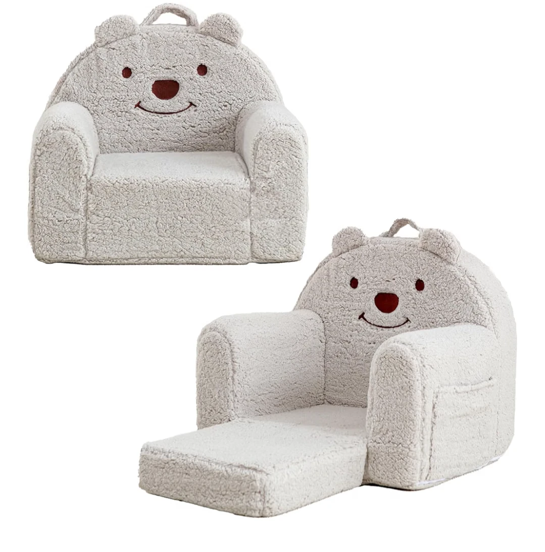 New Kids Sherpa Bear Toddler Armchair with Ottoman - photo 5